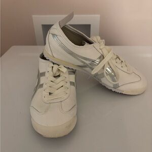 Onitsuka Tiger by Asics White and Silver Sneakers